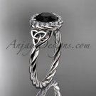 Platinum rope Black Diamond Celtic Bridal ring RPCT997