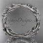 14k white gold rope Black Diamond Celtic Bridal ring RPCT998G