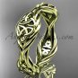 14k yellow gold rope Black Diamond Celtic Bridal ring RPCT998G