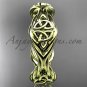 14k yellow gold rope Black Diamond Celtic Bridal ring RPCT998G