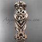 14k rose gold rope Black Diamond Celtic Bridal ring RPCT998G