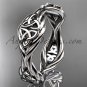 Platinum rope Black Diamond Celtic Bridal ring RPCT998G