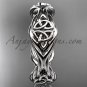 Platinum rope Black Diamond Celtic Bridal ring RPCT998G