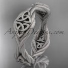 14k white gold matte finish rope celtic wedding band RPCT998G