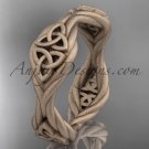 14k rose gold matte finish rope celtic wedding band RPCT998G
