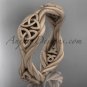 14k rose gold matte finish rope celtic wedding band RPCT998G