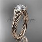 14kt rose gold celtic rope engagement ring RPCT9108