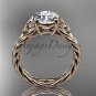 14kt rose gold celtic rope engagement ring RPCT9108