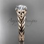 14kt rose gold celtic rope engagement ring with a "Forever One" Moissanite center stone RPCT9108