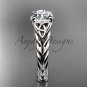 Platinum celtic rope engagement ring with a "Forever One" Moissanite center stone RPCT9108