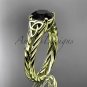 14kt yellow gold celtic rope engagement ring with a Black Diamond center stone RPCT9108