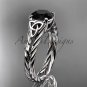Platinum celtic rope engagement ring with a Black Diamond center stone RPCT9108