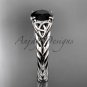 Platinum celtic rope engagement ring with a Black Diamond center stone RPCT9108