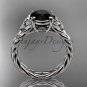 Platinum celtic rope engagement ring with a Black Diamond center stone RPCT9108