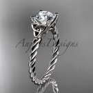 14kt white gold rope triquetra celtic engagement ring RPCT9116
