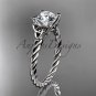 14kt white gold rope triquetra celtic engagement ring RPCT9116