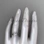 14kt white gold rope triquetra celtic engagement ring RPCT9116