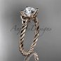 14kt rose gold rope triquetra celtic engagement ring RPCT9116
