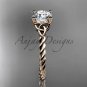 14kt rose gold rope triquetra celtic engagement ring RPCT9116
