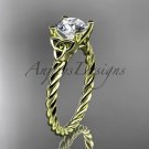 14kt yellow gold rope triquetra celtic engagement ring RPCT9116