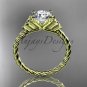 14kt yellow gold rope triquetra celtic engagement ring RPCT9116
