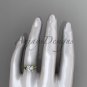14kt yellow gold rope triquetra celtic engagement ring RPCT9116