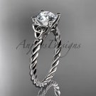 Platinum rope triquetra celtic engagement ring with a Moissanite center stone RPCT9116