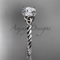 Platinum rope triquetra celtic engagement ring with a Moissanite center stone RPCT9116