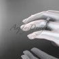 Platinum rope triquetra celtic engagement ring with a Moissanite center stone RPCT9116