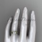 14kt yellow gold rope triquetra celtic engagement ring with a Moissanite center stone RPCT9116