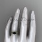 14kt yellow gold rope triquetra celtic engagement ring with a Black Diamond center stone RPCT9116