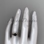 14kt rose gold rope triquetra celtic engagement ring with a Black Diamond center stone RPCT9116