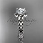 14kt white gold rope triquetra celtic engagement ring RPCT9112