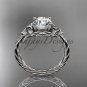 14kt white gold rope triquetra celtic engagement ring RPCT9112