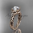 14kt rose gold rope triquetra celtic engagement ring RPCT9112