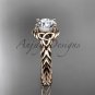 14kt rose gold rope triquetra celtic engagement ring RPCT9112