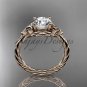 14kt rose gold rope triquetra celtic engagement ring RPCT9112