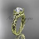 14kt yellow gold rope triquetra celtic engagement ring RPCT9112