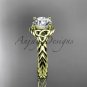 14kt yellow gold rope triquetra celtic engagement ring RPCT9112