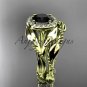 14kt yellow gold diamond leaf and vine engagement set with a Black Diamond center stone ADLR328S
