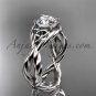 14kt white gold rope celtic forever one moissanite engagement ring RPCT9181