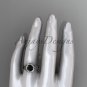 14kt white gold celtic nautical engagement ring with a Black Diamond center stone RPCT9201