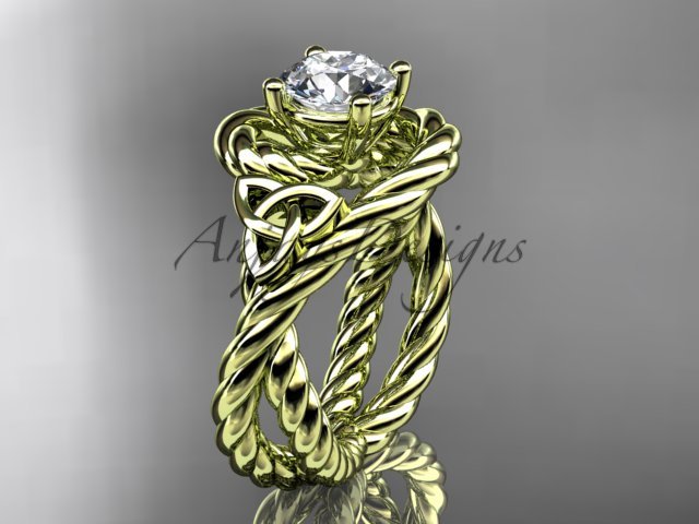 14kt yellow gold celtic trinity twisted rope wedding ring RPCT9320