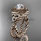 14kt rose gold celtic trinity twisted rope wedding ring RPCT9320