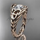 14kt rose gold celtic trinity rope wedding ring RPCT964
