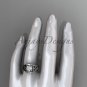 14kt white gold celtic trinity rope wedding ring with a Moissanite center stone RPCT964