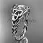 Platinum celtic trinity rope wedding ring with a Moissanite center stone RPCT964