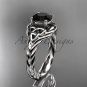 Platinum celtic trinity twisted rope wedding ring with a Black Diamond center stone RPCT9125