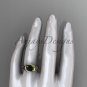 14kt yellow gold trinity celtic twisted rope wedding ring with a Black Diamond center stone RPCT9146