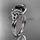 Platinum trinity celtic twisted rope wedding ring with a Black Diamond center stone RPCT9146